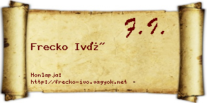 Frecko Ivó névjegykártya